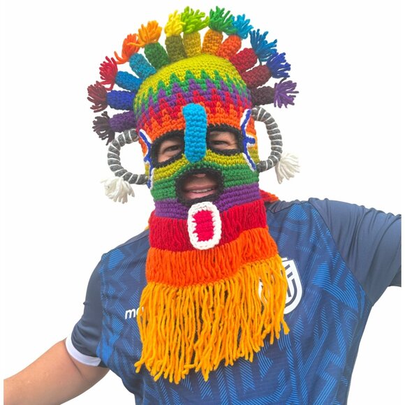 ⭐OZ Handmade Exotic Adult Mask Aya Diablo Huma Incas Ecuador Inti Raymi festival - Picture 1 of 4